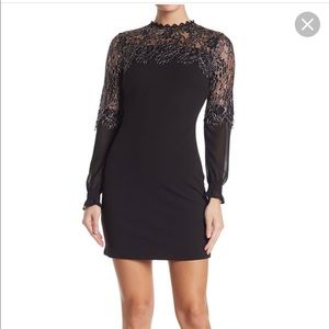 Kenzie Black and Silver Lace Cocktail Dress